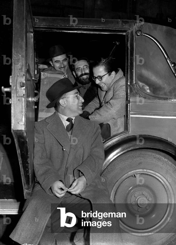 Mario Camerini, Alberto Lattuada, Mario Soldati and Luigi Zampa, 1947 (b/w photo)