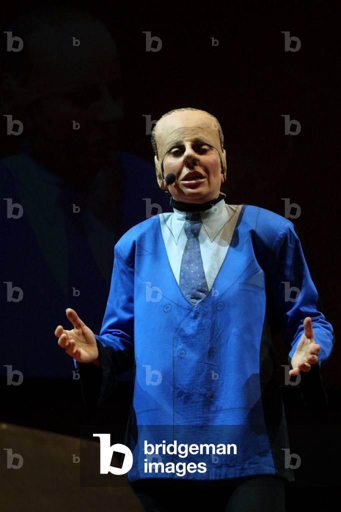 during a satirical show imitating Silvio Berlusconi, 2003 (photo)