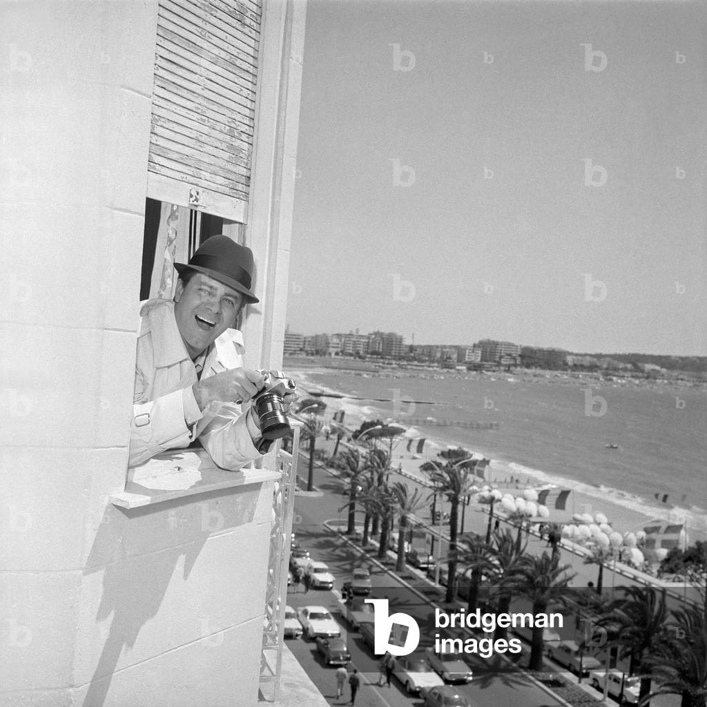 Jerry Lewis, Cannes, 1967 (b/w photo)