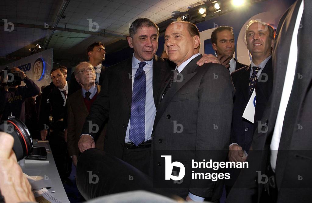 Rocco Buttiglione and Silvio Berlusconi during the First National Congress of UCD, Rome, Italy, 2002 (photo)