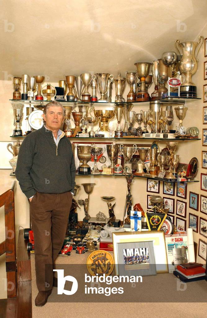 Giacomo Agostini with his trophies, Bergamo, 2003 (photo)
