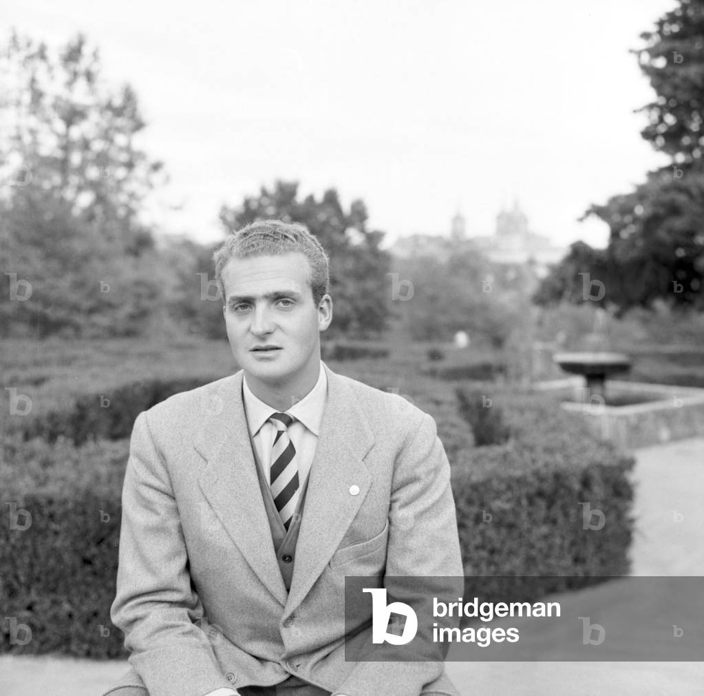 Prince Juan Carlos of Spain, Madrid, Spain, 1960 (b/w photo)