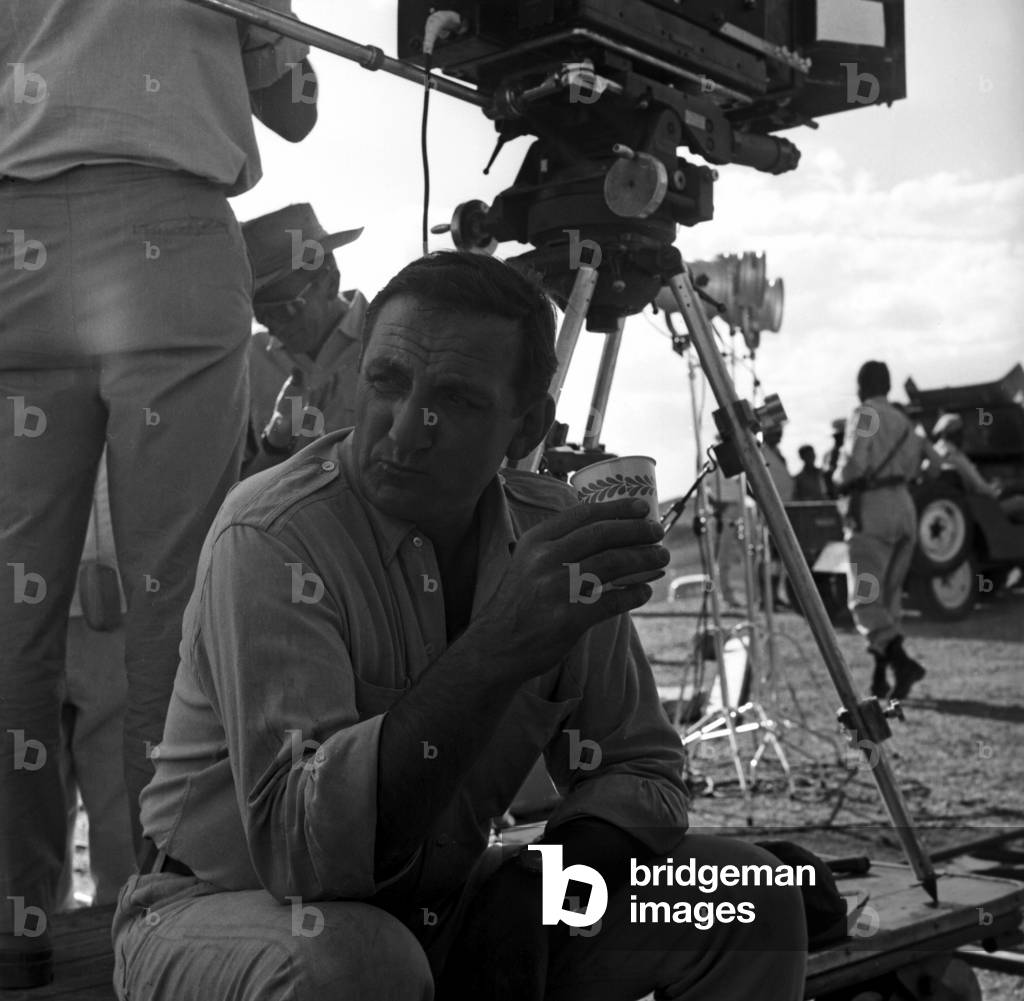 Lino Ventura during the making of 'Cent mille dollars au soleil', Morocco, 1963 (b/w photo)