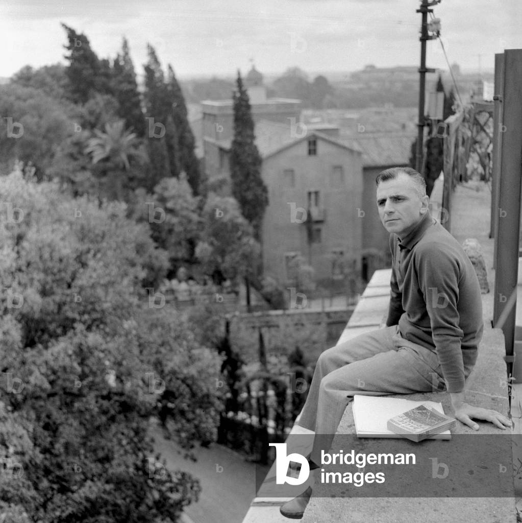 Mario Monicelli at home, Rome, 1959 (b/w photo)