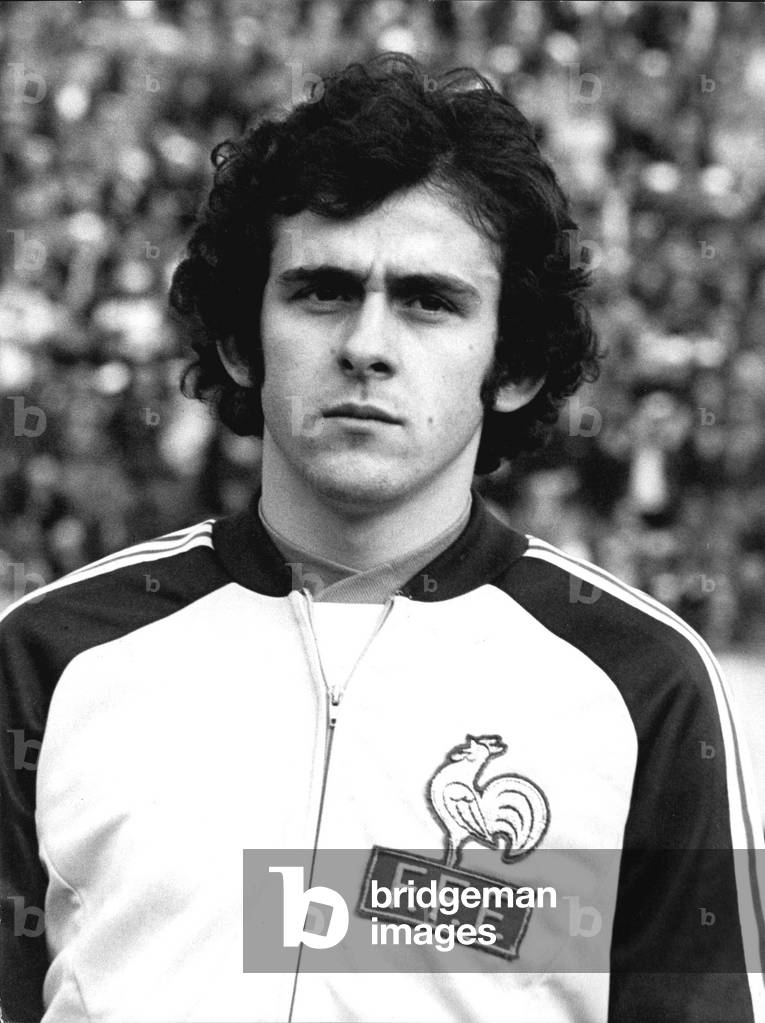 Michel Platini at the World Cup, Argentina, 1978 (b/w photo)