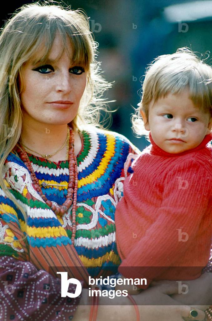 Gabrielle Ferri with her son, 1970s (photo)