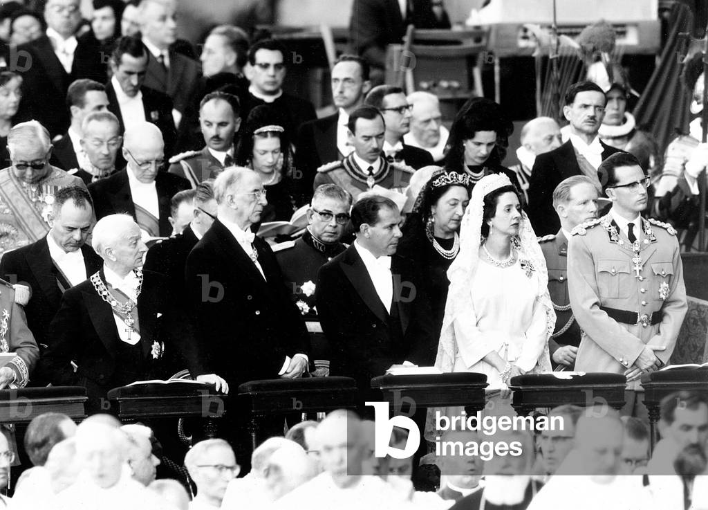 The coronation of Pope Paul VI, Vatican City, 1963 (b/w photo)