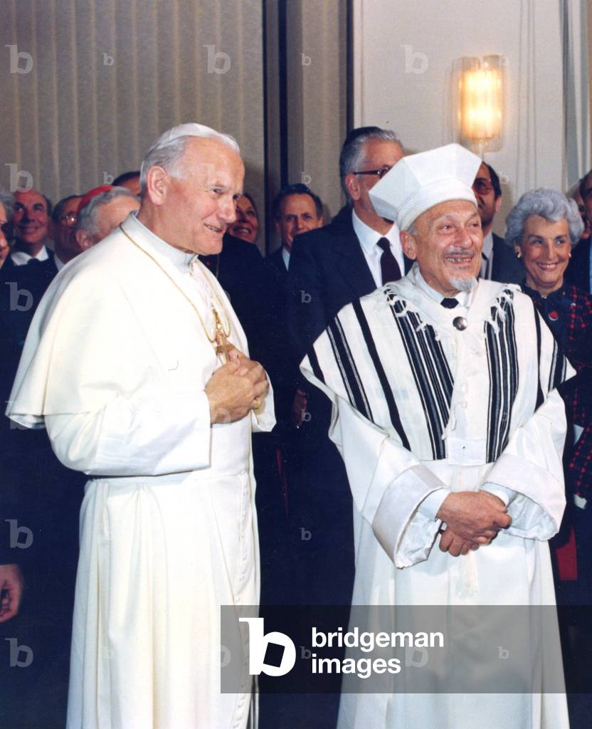 Pope John Paul meets Elio Toaff Chief Rabbi of Rome, Rome, 1986  (photo)