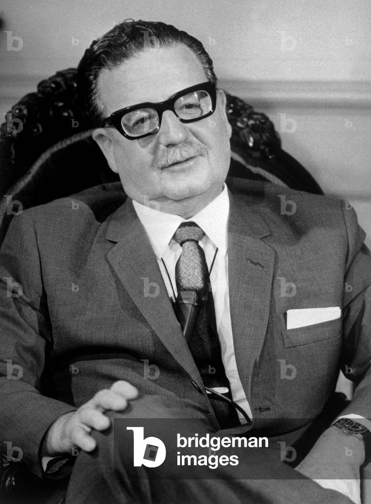 Salvador Allende, Santiago del Chile, Chili, 1970 (b/w photo)