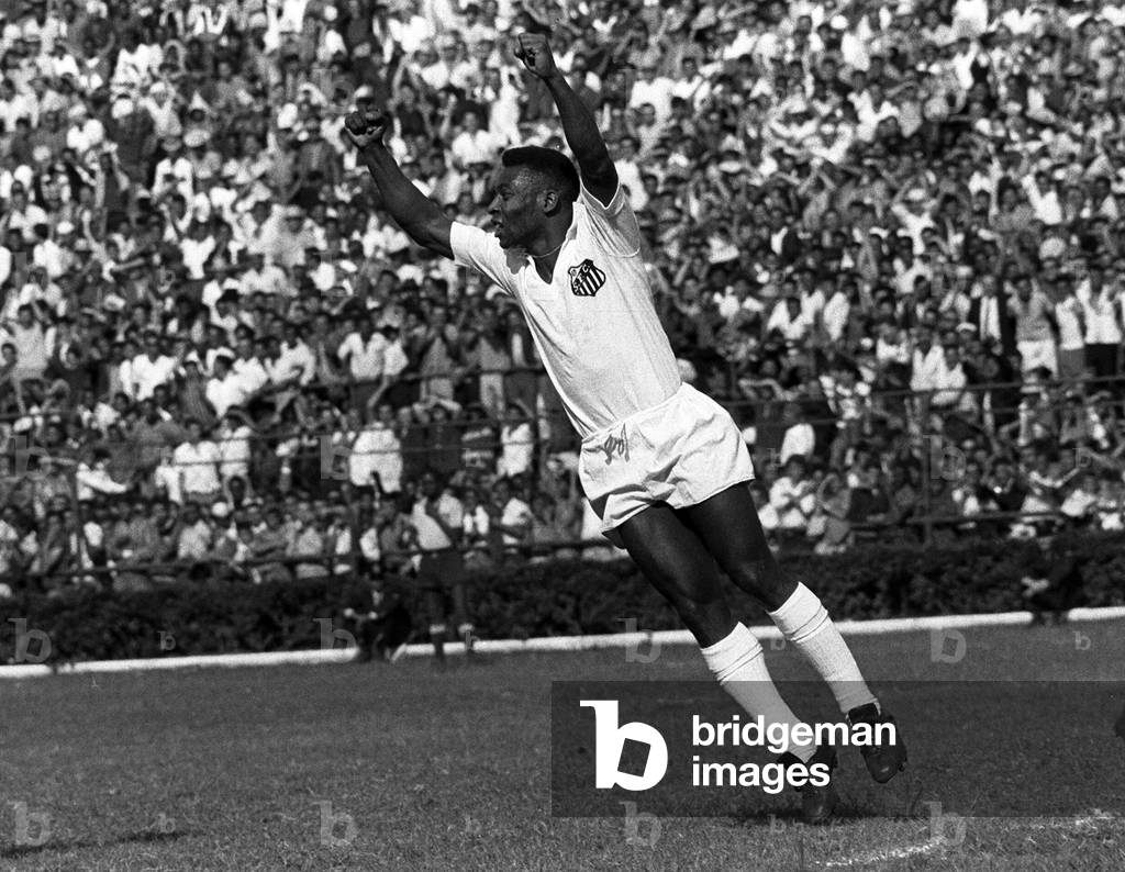 Pele, Sao Paulo, Brazil, 1964 (b/w photo)