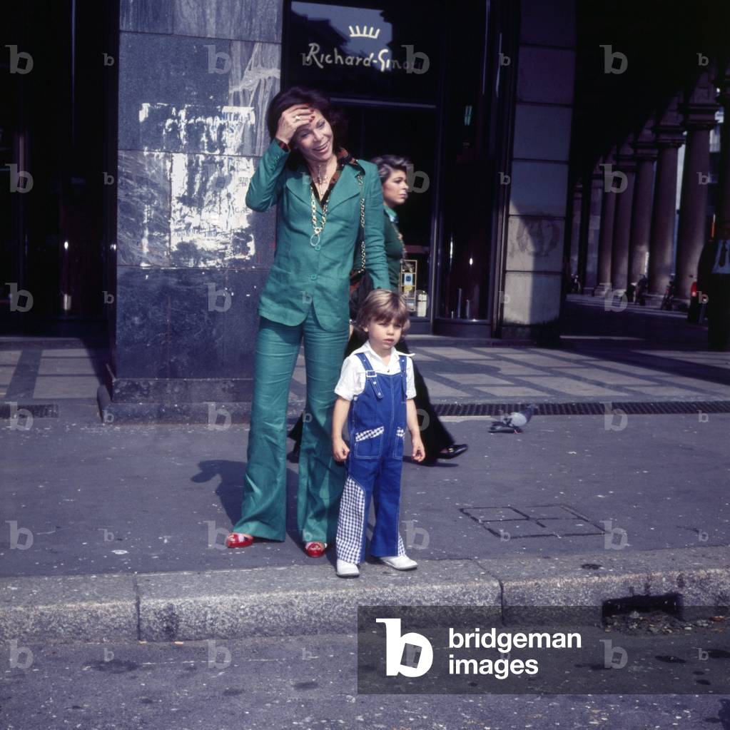 Princess Maria Beatrice of Savoy and her son Rafael, Milan, 1974 (photo)