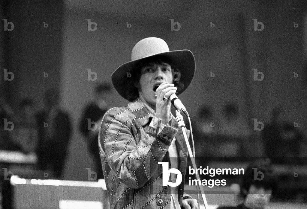 Rolling Stones at the Palalido, Milan, 1967 (b/w photo)