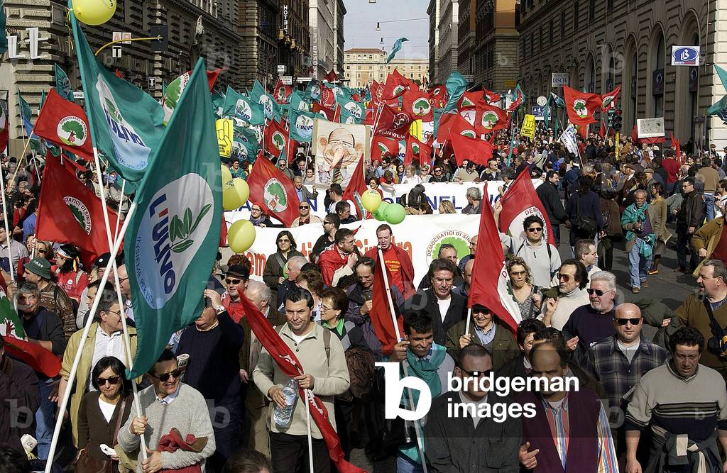 Rome, le 2/03/2002. Manifestation Nationale de l'Ulivo (partie socialiste italienne).