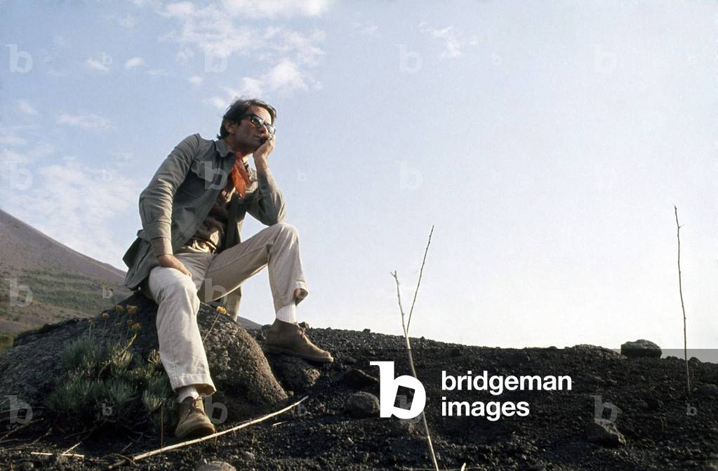 Pier Paolo Pasolini during the shooting of 