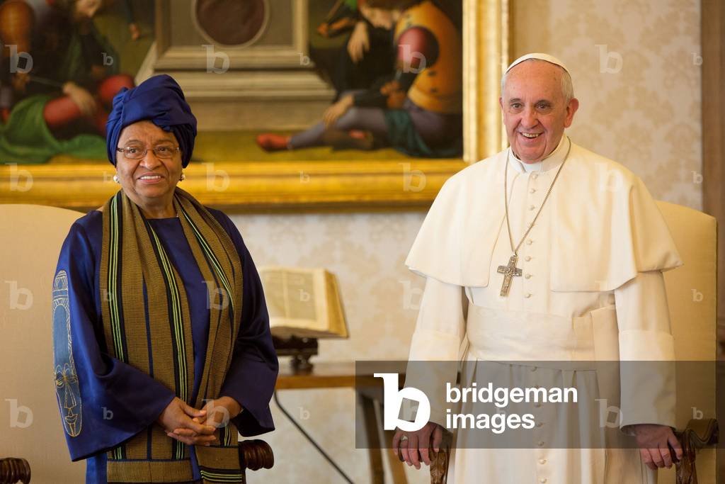 Ellen Johnson Sirleaf meets Pope Francis at the Vatican, 2014 (photo)