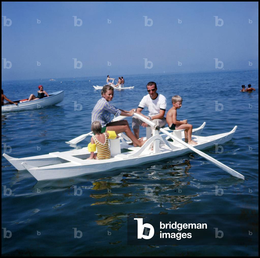 Albert II of Belgium and the Princess Paola Ruffo di Calabria on Holidays Ronchi Italy 11/08/1964 (photo)