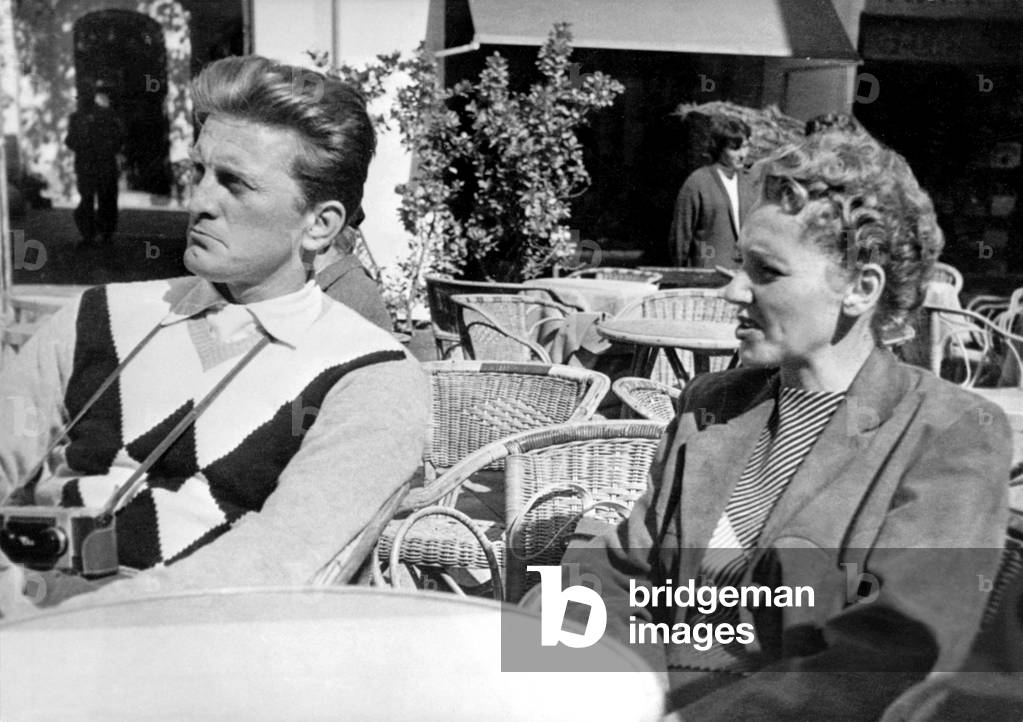 Kirk Douglas on vacation, Capri, 1953 (b/w photo)