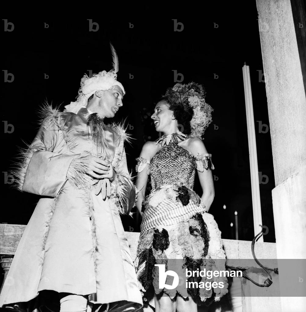 The Bal oriental at the Palazzo Labia, Venice, 1951 (b/w photo)