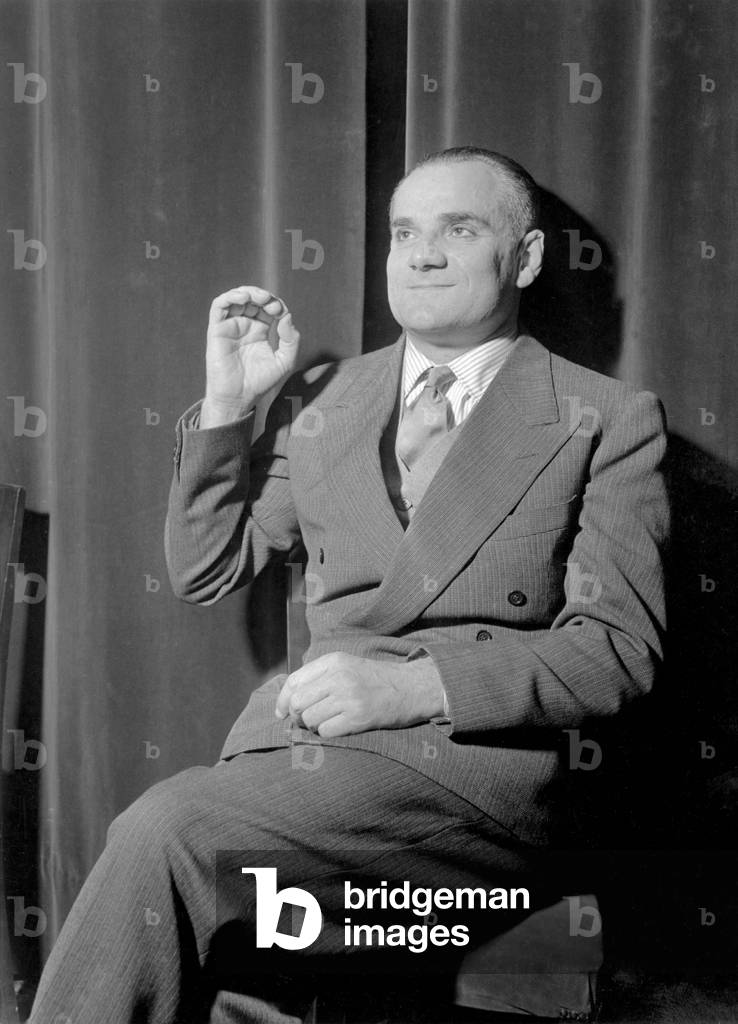 Portrait of the italian writer Alberto Moravia, dec 1950 (photo)