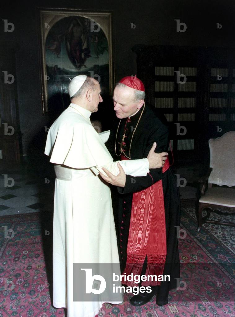 Pope Paul VI and Cardinal Karol Wojtyla, 1974 (photo)