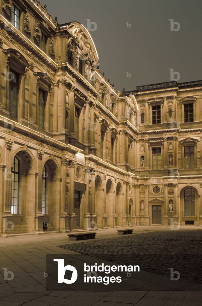 The Cour Carree du Louvre in Paris Grand Louvre, Rue de Rivoli and quai des Tuileries, Paris 75001. Architecture of Leoh Ming Pei in association with Michel Macary and Jean-Michel Wilmotte, 1983-2001. Photography Cour Carree of the Louvre Museum
