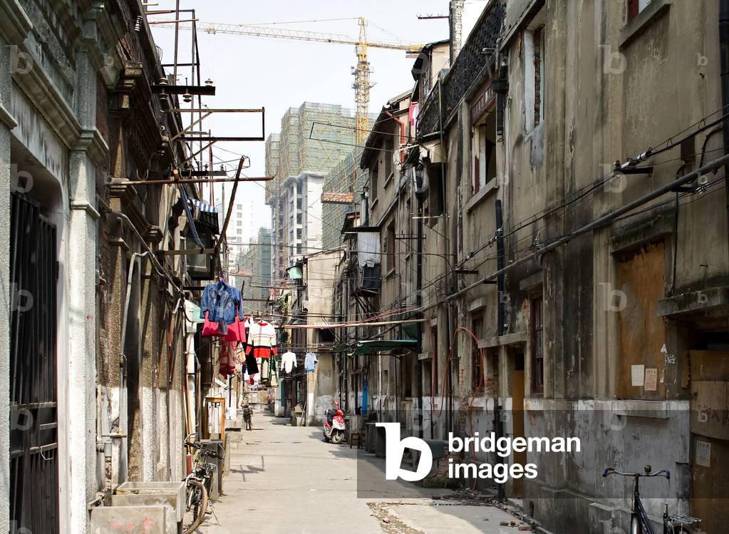 Lane in Luwan district (Puxi) in Shanghai, China.