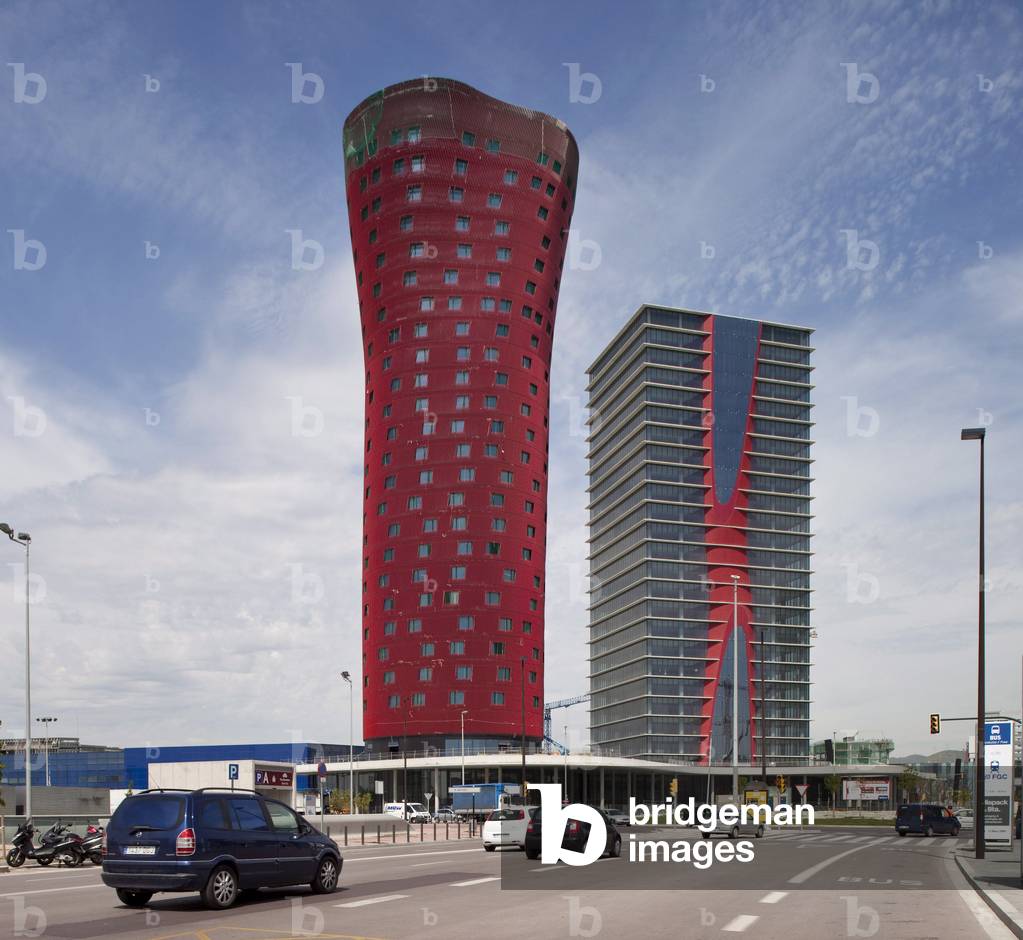 The hotel Porta Fira, Quartier Europa a L'Hospitalet de Llobregat, province of Barcelona, Catalonia, Spain. Architecture of Toyo Ito, 2006-2009. Photography 08/05/09.