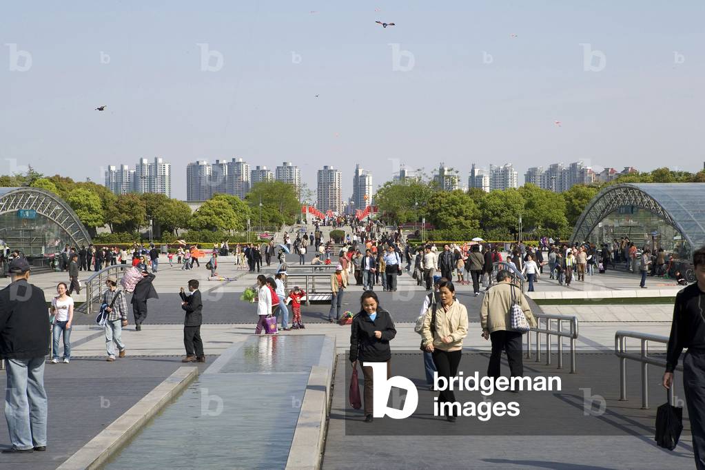 21st century avenue in Pudong district in Shanghai, China.