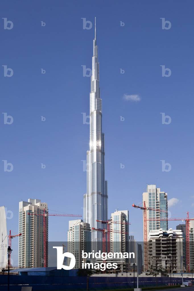 Burj Dubai Tower, in Dubai, United Arab Emirates. Architects SOM, Skidmore Owings Merrill, construction 2009. Photography 17/12/09.