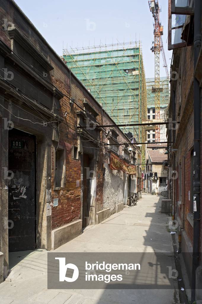 Lane in Luwan district (Puxi) in Shanghai, China.