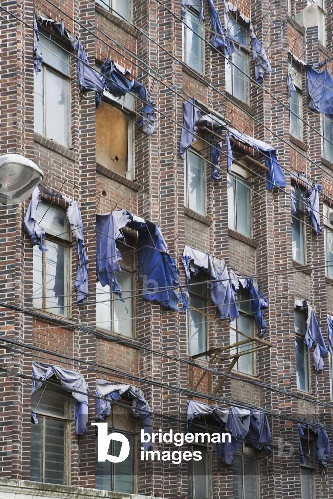 Brick building in Shanghai, China.