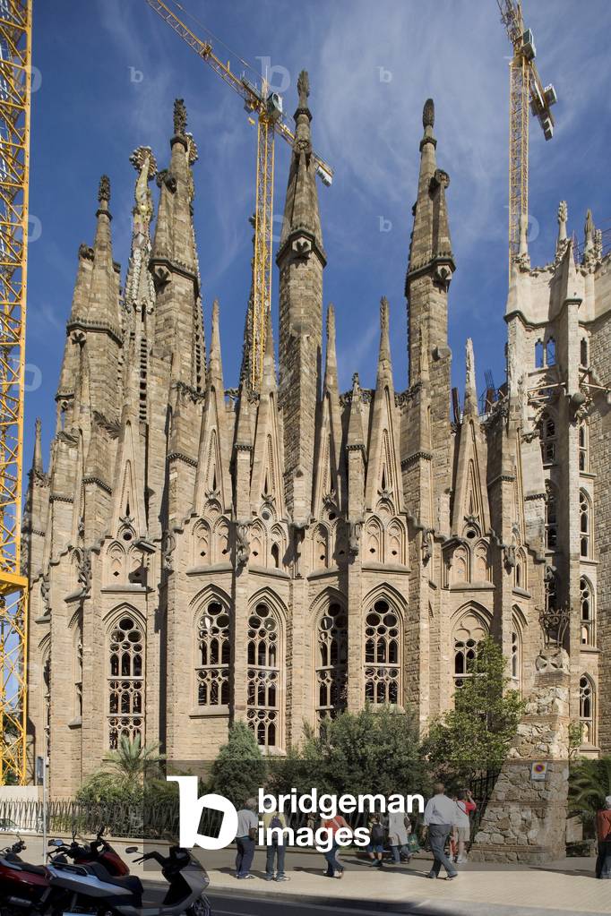 La Sagrada Familia in Barcelona (Spain). Architect Antoni Gaudi, 1882.