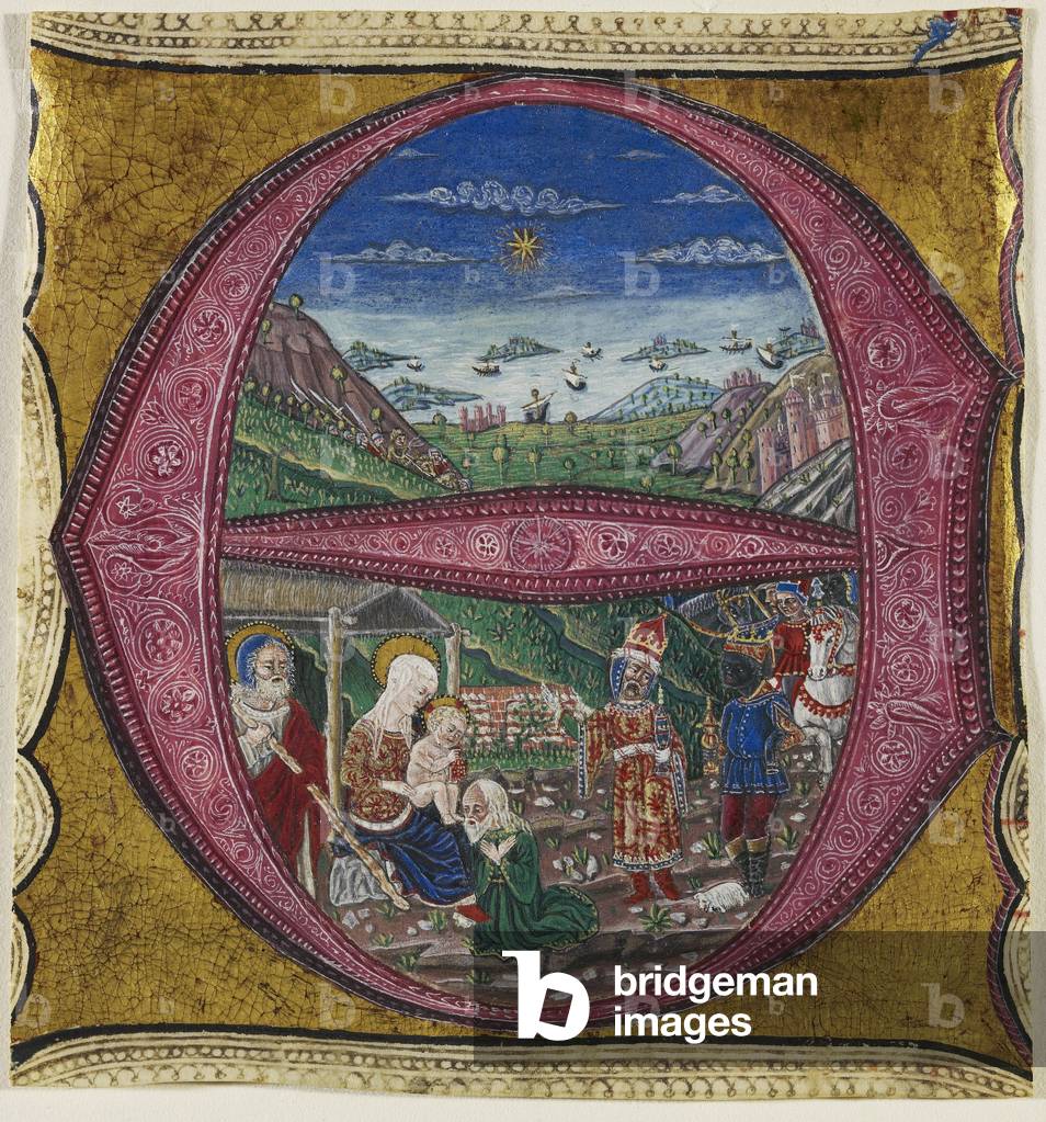 Adoration of the Magi (tempera, ink & gold leaf on parchment)