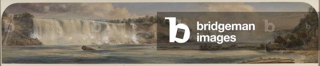 Extensive View of Niagara Falls from Below, c.1865 (w/c on paper)