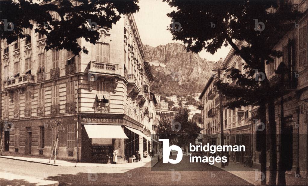 English grocery store, and the apartment of Igor Stravinsky between 1910-11, Beaulieu sur Mer, 1911 (b/w photo)