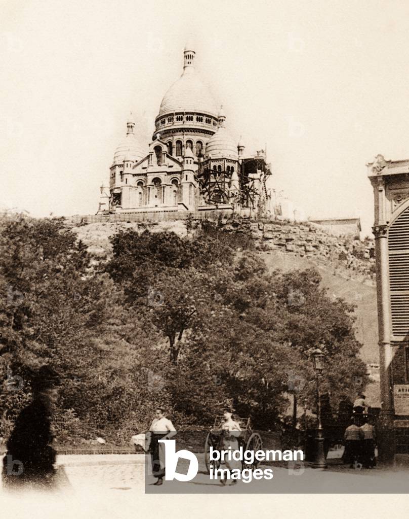 Basilica of Sacre Coeur, Montmartre, Paris, 1885 (b/w photo)