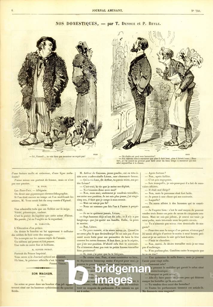 Nos Domestiques, from the 'Journal Amusant', 14 May 1870 (engraving)