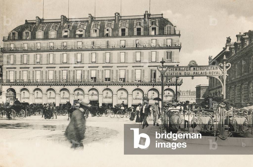 Entrance to the metro station, Place du Palais Royal, Paris, 1903 (b/w photo)