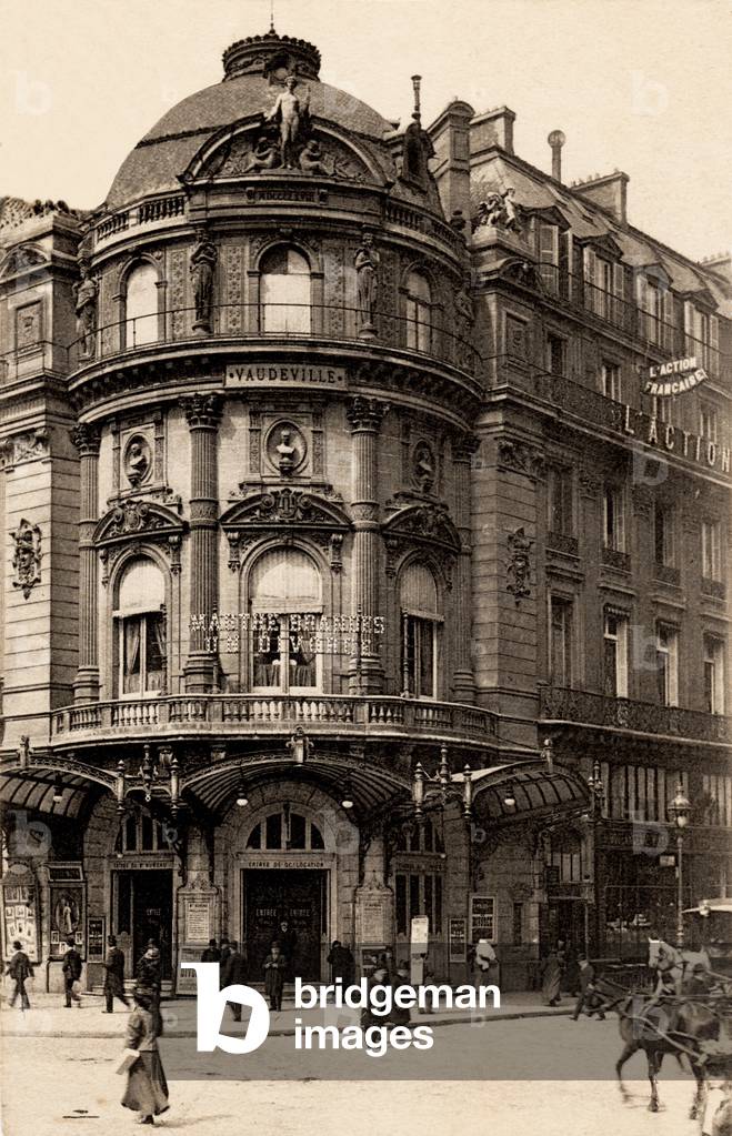 The Vaudeville Theatre, Boulevard des Capucines, Paris, 1880 (b/w photo)