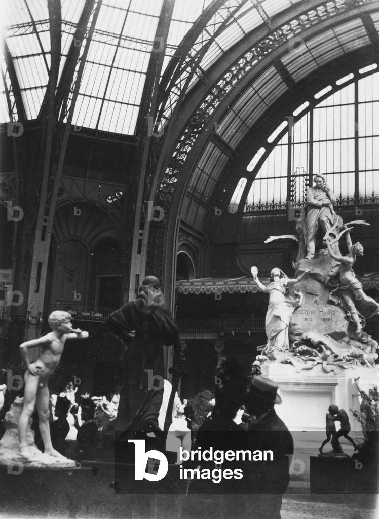 Sculpture at the Exposition Universelle, Grand Palais, 1900 (b/w photo)