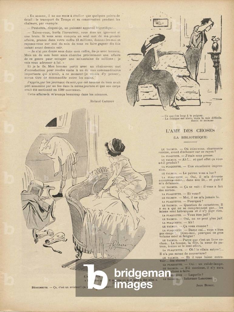 Drawing by Marcel Duchamp in 'Le Rire', 6 August 1910 (litho)