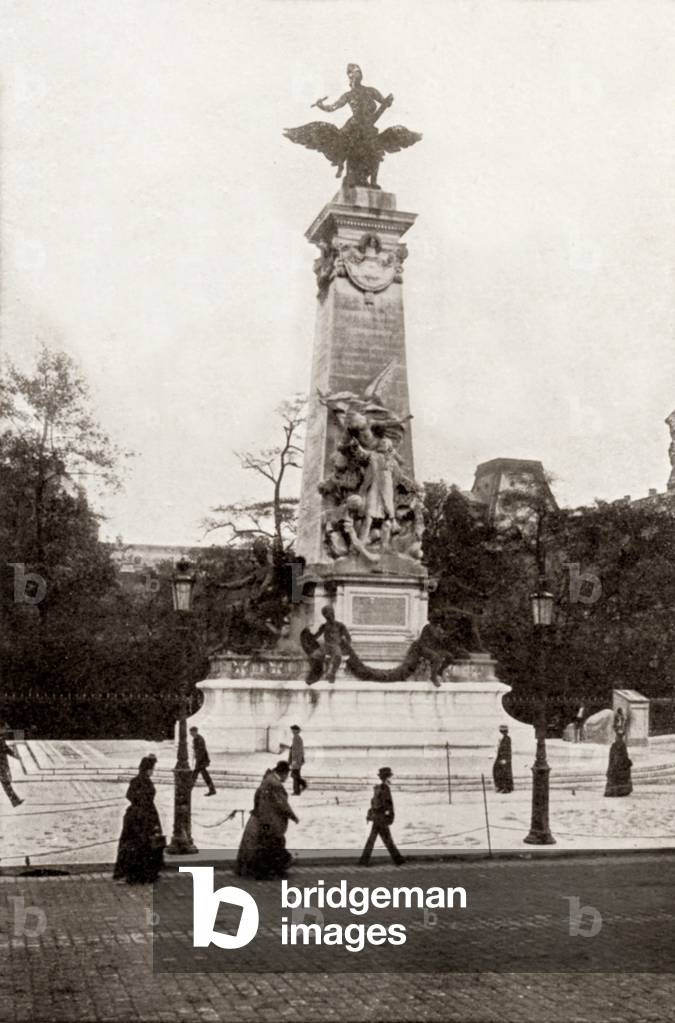 The Gambetta Monument, Paris, c.1900 (b/w photo)