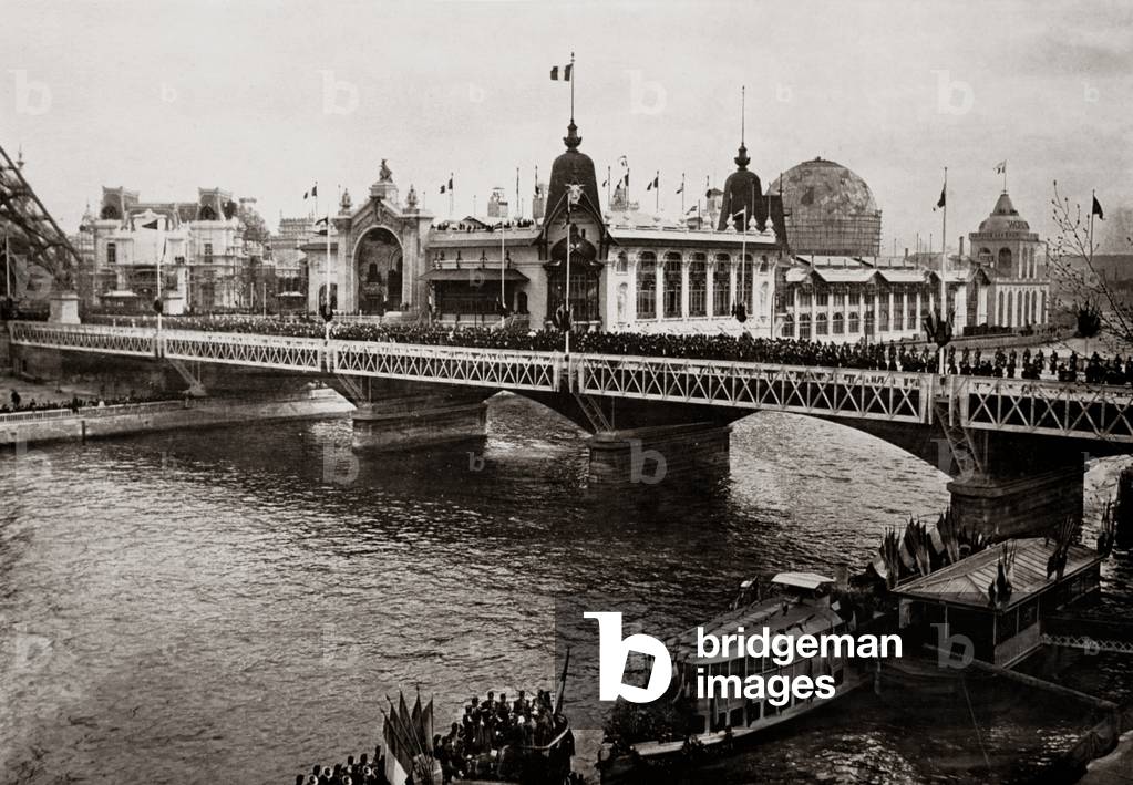 Procession for the inauguration of the Exposition Universelle, Pont d'Iena, Paris, 14 April 1900 (b/w photo)
