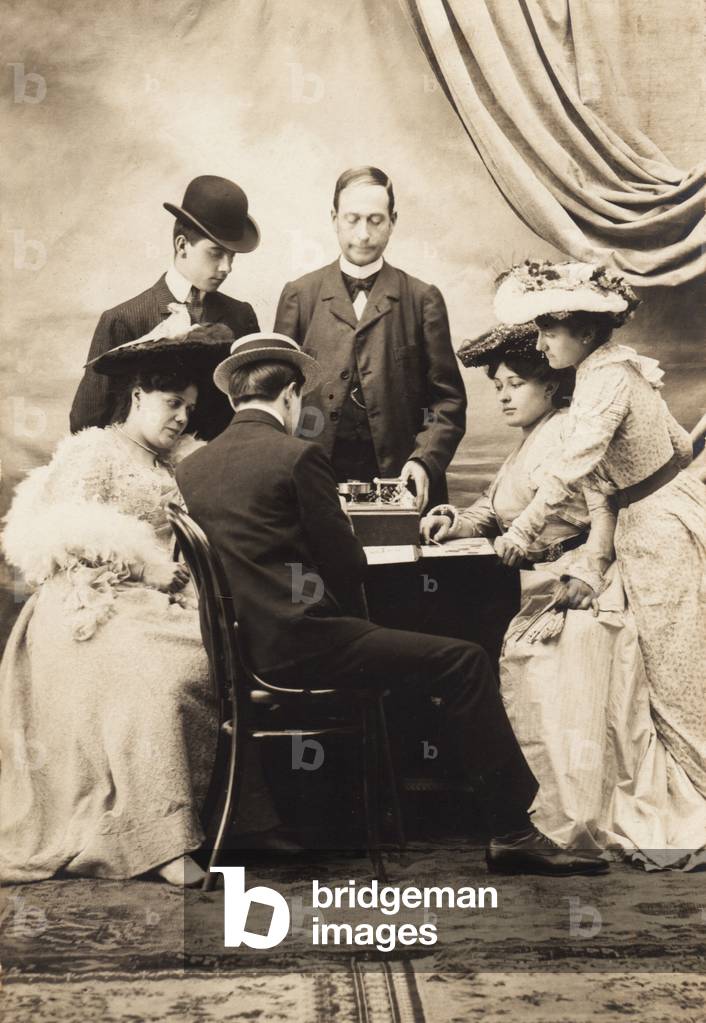 The game of small horses, Paris, from the 'Fantaisies' series, 1900 (b/w photo)