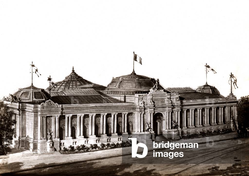 The Palais d'Antin side of the Grand Palais at the Exposition Universelle of 1900, Paris (litho)