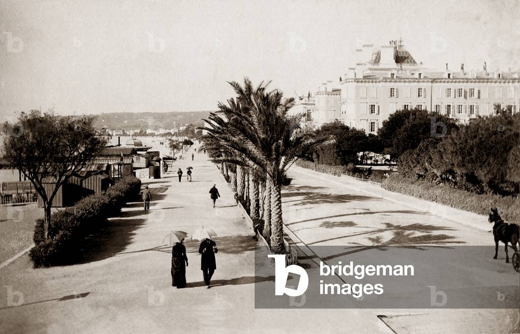Promenade des Anglais, Nice, 1880 (b/w photo)