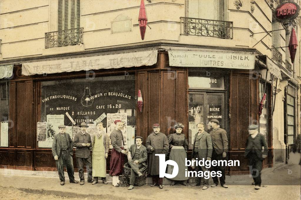 Café des Négociants, Maison Leduc, 26 Rue Croix Nivert, Paris, 1900 (coloured photo)