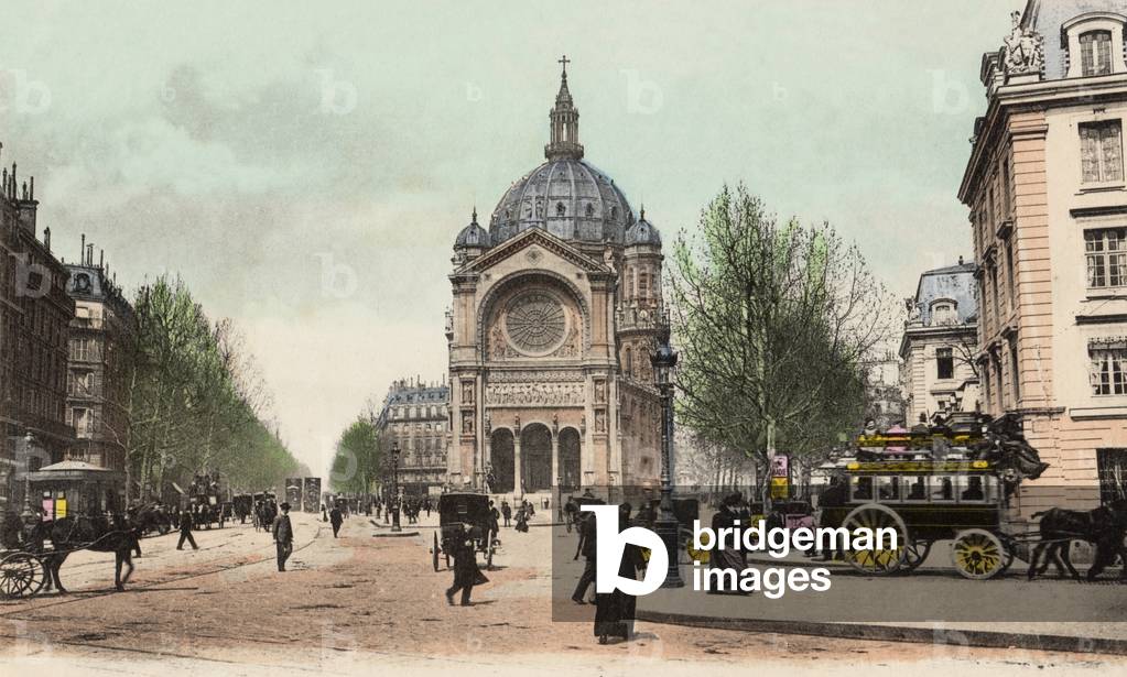Eglise Saint Augustin, Paris (hand-coloured photo)