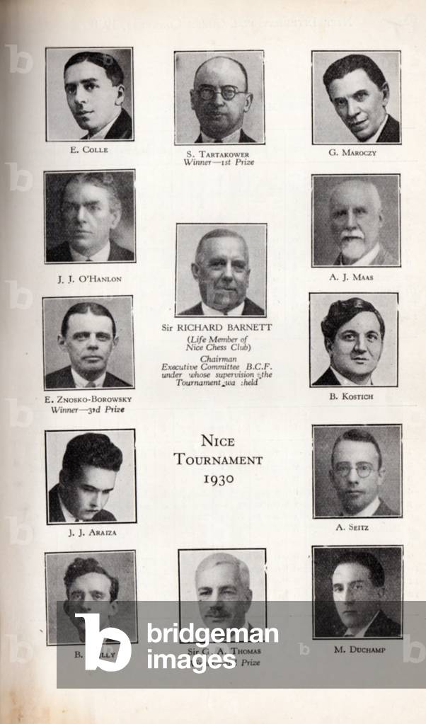 Participants of Nice Chess Tournament, 1930 (litho)