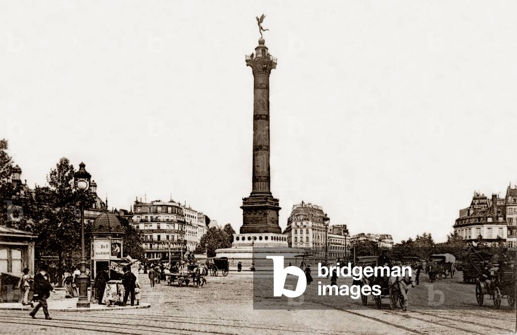Place de la Bastille, Paris, 1900 (b/w photo)